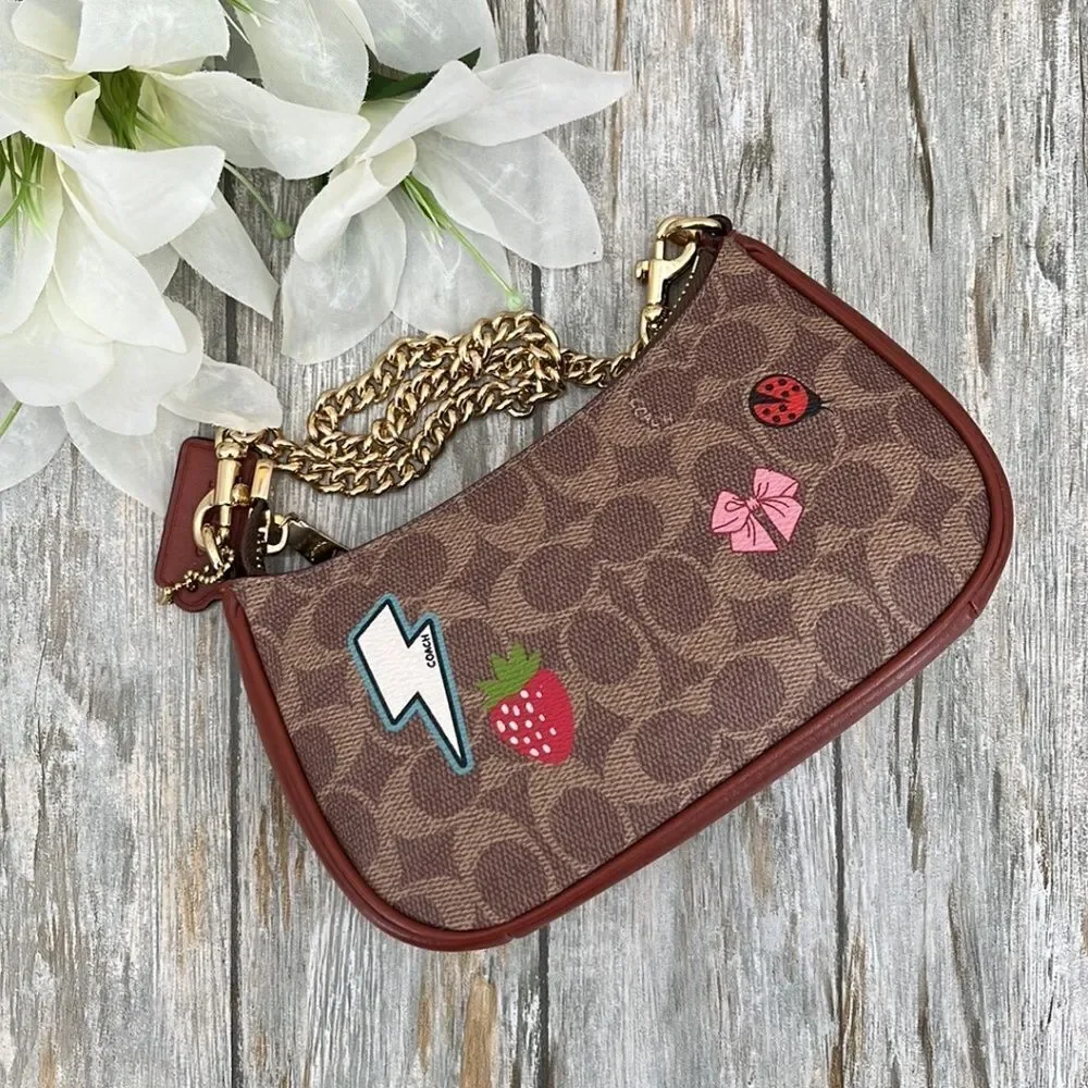 Teri Mini Crossbody Shoulder Bag In Signature Canvas With Sticker Print Purse